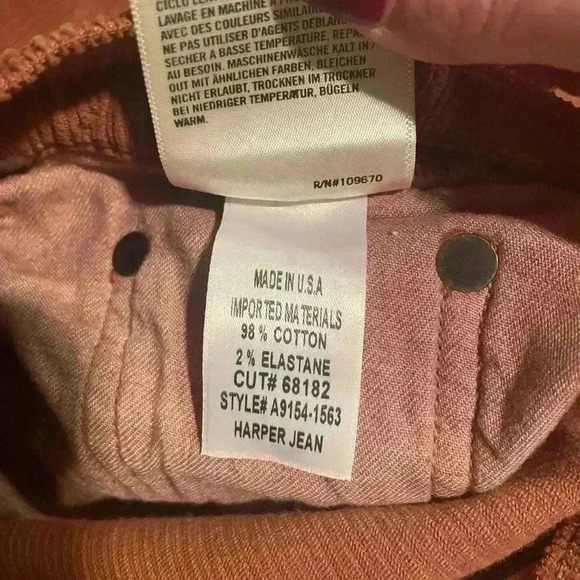 New AGOLDE Women Harper Straight Leg Corduroy Jeans Size 31 Color Saddle Brown - Picture 11 of 14